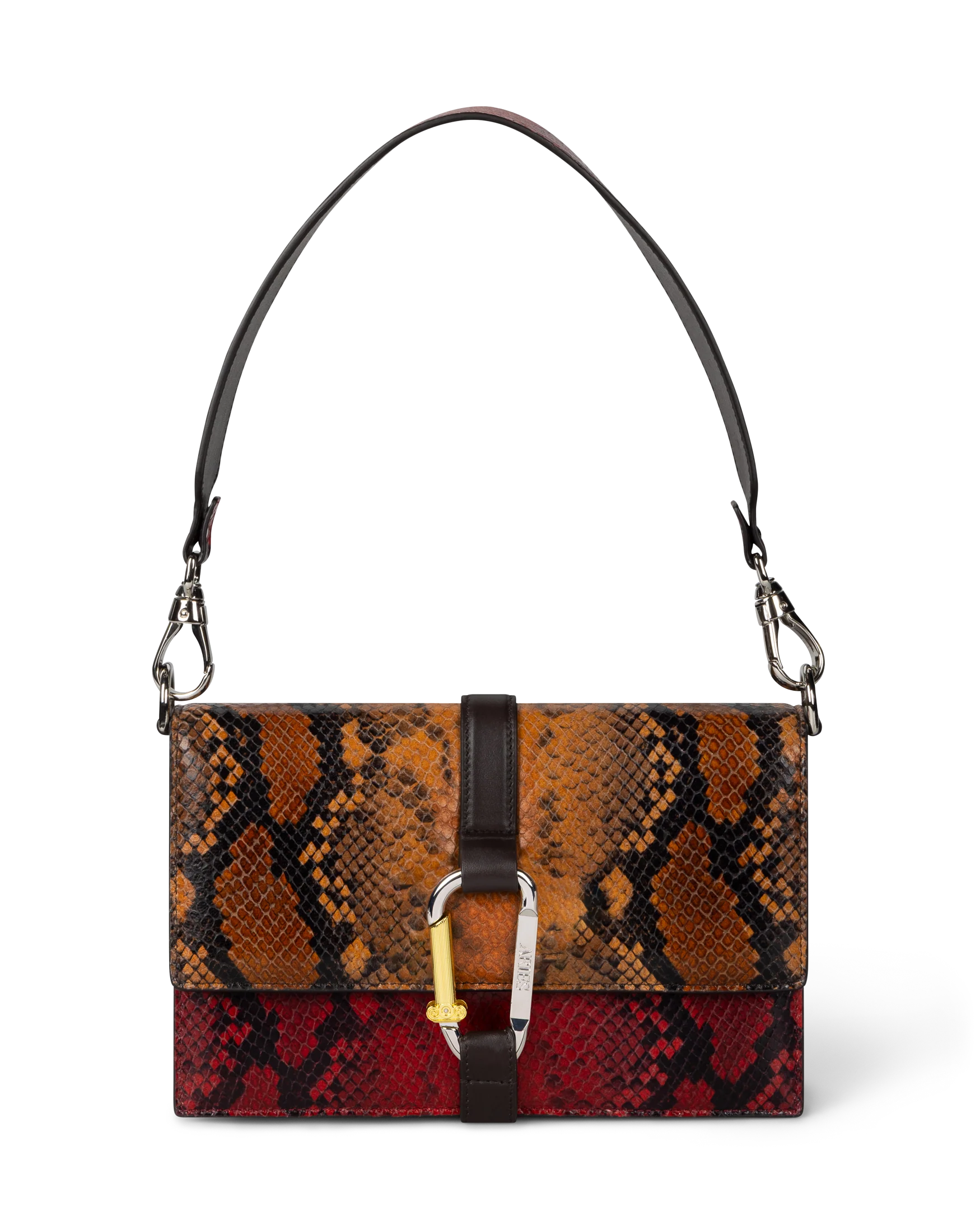 Patchwork Snake Print Leather Kasper Bag