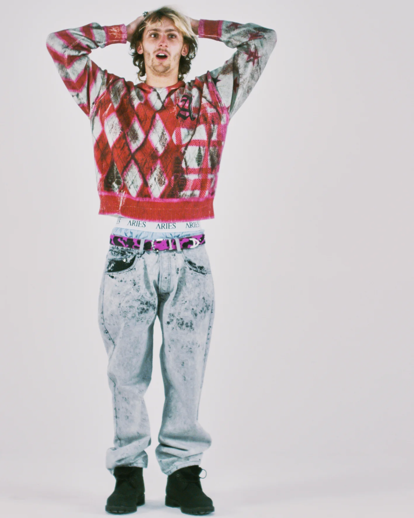 Digi Patchwork V Neck Knit - Image 2